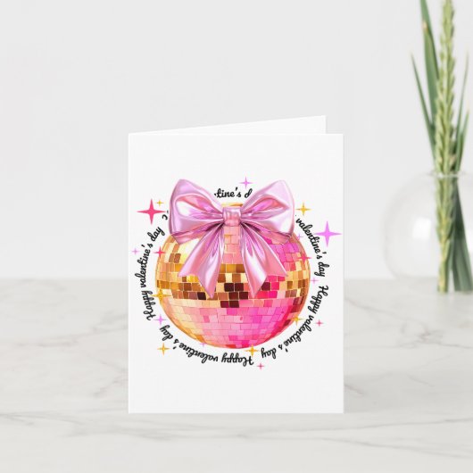 バレンタインデーおもしろ小悪魔ディスコボールガール カード (正面)