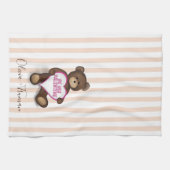 バレンタインデーお洒落かわいいテディベア キッチンタオル (横)