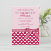 バレンタインデーお祝いパーティーラブハートレッド 招待状 (スタンド正面)