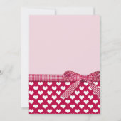 バレンタインデーお祝いパーティーラブハートレッド 招待状 (裏面)