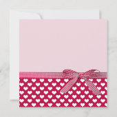 バレンタインデーお祝いレッドボウ 招待状 (裏面)