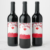 バレンタインデーお祝い・オブ・ラブ ワインラベル (ボトル)