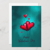 バレンタインデーお祝い・オブ・ラブ 招待状 (正面/裏面)