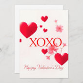 バレンタインデーお祝い・オブ・ラブ 招待状 (正面/裏面)