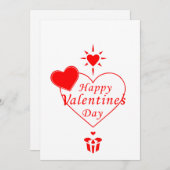 バレンタインデーお祝い・オブ・ラブ 招待状 (正面/裏面)