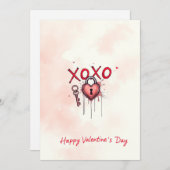 バレンタインデーお祝い・オブ・ラブ 招待状 (正面/裏面)