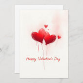 バレンタインデーお祝い・オブ・ラブ 招待状 (正面/裏面)