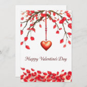 バレンタインデーお祝い・オブ・ラブ 招待状 (正面/裏面)