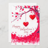 バレンタインデーお祝い・オブ・ラブ 招待状 (正面/裏面)