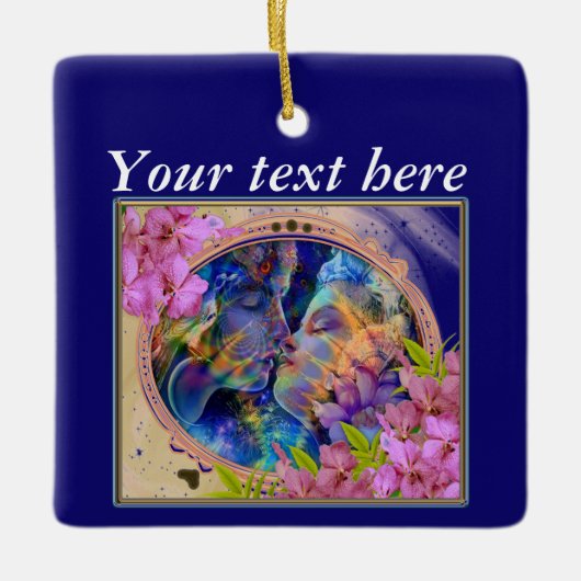 バレンタインデーお祝い セラミックオーナメント (正面)