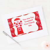 バレンタインデーお菓子グンボールのステッカーキッズ 長方形シール (封筒)