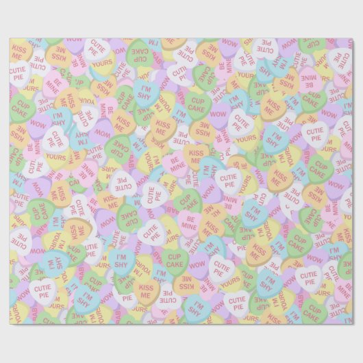 バレンタインデーお菓子ハートかわいい柄 ラッピングペーパー (フラット)