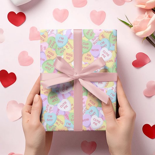 バレンタインデーお菓子ハートかわいい柄 ラッピングペーパー