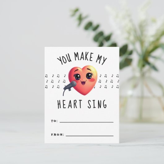 バレンタインデーから　あなたの存在が私の心を歌う歓びにさせてくれる シーズンカード (スタンド正面)