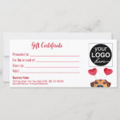 バレンタインデーかわいいおもしろいドッグヘッドバンドギフトカード (裏面)