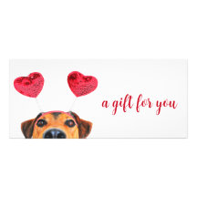 バレンタインデーかわいいおもしろいドッグヘッドバンドギフトカード