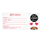 バレンタインデーかわいいおもしろいドッグヘッドバンドギフトカード ラックカード (裏面)