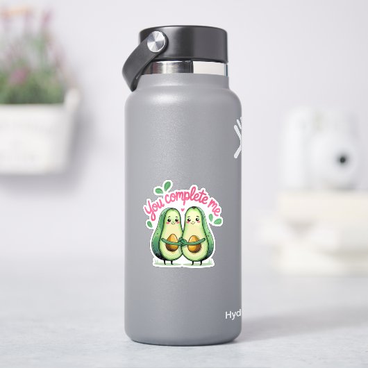 バレンタインデーかわいいアボカド完成 シール (HydroFlask)