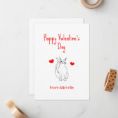 バレンタインデーかわいいウインクハート ノートカード (正面/裏面インサイチュ)