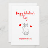 バレンタインデーかわいいウインクハート ノートカード (正面/裏面)