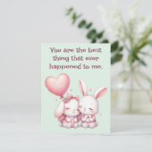 バレンタインデーかわいいウサギ愛バルーンレター シーズンカード (スタンド正面)