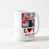 バレンタインデーかわいいカップル写真ラブハート コーヒーマグカップ (正面右)