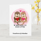 バレンタインデーかわいいカワウソ カード (黄色い花)