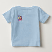 バレンタインデーかわいいキューピッド名カラフル愛ハート ベビーTシャツ (裏面)