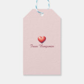 バレンタインデーかわいいクマが気球を持ち ギフトタグ (裏面)