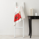 バレンタインデーかわいいチョコレートハートテディベア シェルパブランケット (インサイチュ)