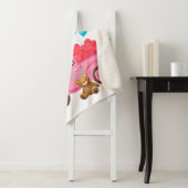 バレンタインデーかわいいハートピンクトラックテディベア シェルパブランケット (インサイチュ)