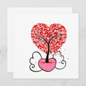 バレンタインデーかわいいバレンタインデーの贈り物。 サンキューカード (正面/裏面)