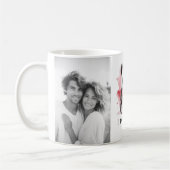バレンタインデーかわいいパンダ持ちハート名写真 コーヒーマグカップ (左)
