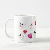 バレンタインデーかわいいビコンフリセペットドッグ恋人 コーヒーマグカップ (左)