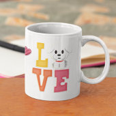 バレンタインデーかわいいビコンフリセペットドッグ恋人 コーヒーマグカップ