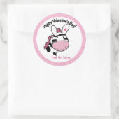 バレンタインデーかわいいピンクのハート ラウンドシール (バッグ)