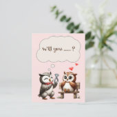 バレンタインデーかわいいフクロウの愛の提案 シーズンカード (スタンド正面)