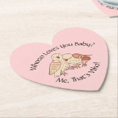 バレンタインデーかわいいフクロウ愛してるベビー? ペーパーコースター (アングル)