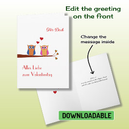 バレンタインデーかわいいフクロムホリデーカード シーズンカード