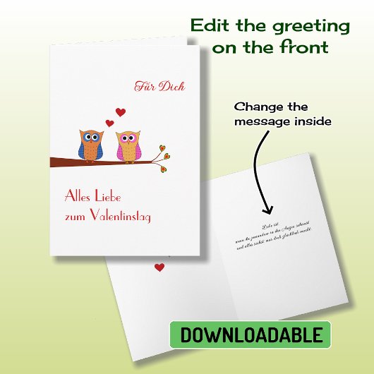 バレンタインデーかわいいフクロムホリデーカード シーズンカード