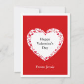 バレンタインデーかわいいペンギン友達に名前を付ける シーズンカード (裏面)