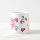 バレンタインデーかわいいミニチュアシュナウツァーペットドッグC コーヒーマグカップ (中央)