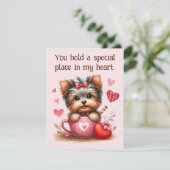 バレンタインデーかわいいヨークシャーテリアドッグ シーズンカード (スタンド正面)