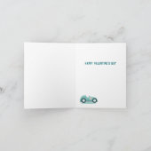 バレンタインデーかわいいレースカーをテーマにしたメッドカード カード (内部)