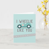 バレンタインデーかわいいレースカーをテーマにしたメッドカード カード (黄色い花)