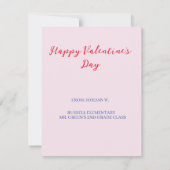 バレンタインデーかわいい水色のウサギと風船 ノートカード (裏面)