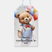 バレンタインデーかわいい水色クマとバルーン|過去記事 ギフトタグ (裏面)