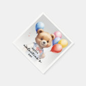 バレンタインデーかわいい水色クマとバルーン|過去記事 スタンダードカクテルナプキン (角)
