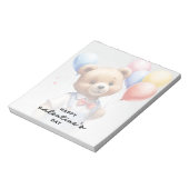 バレンタインデーかわいい水色クマとバルーン|過去記事 ノートパッド (回転)