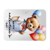 バレンタインデーかわいい水色クマとバルーン|過去記事 マグネット (横)